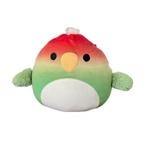 Squishmallows 7.5" Elliene Green and Red PARAKEET BIRD PLUSH
